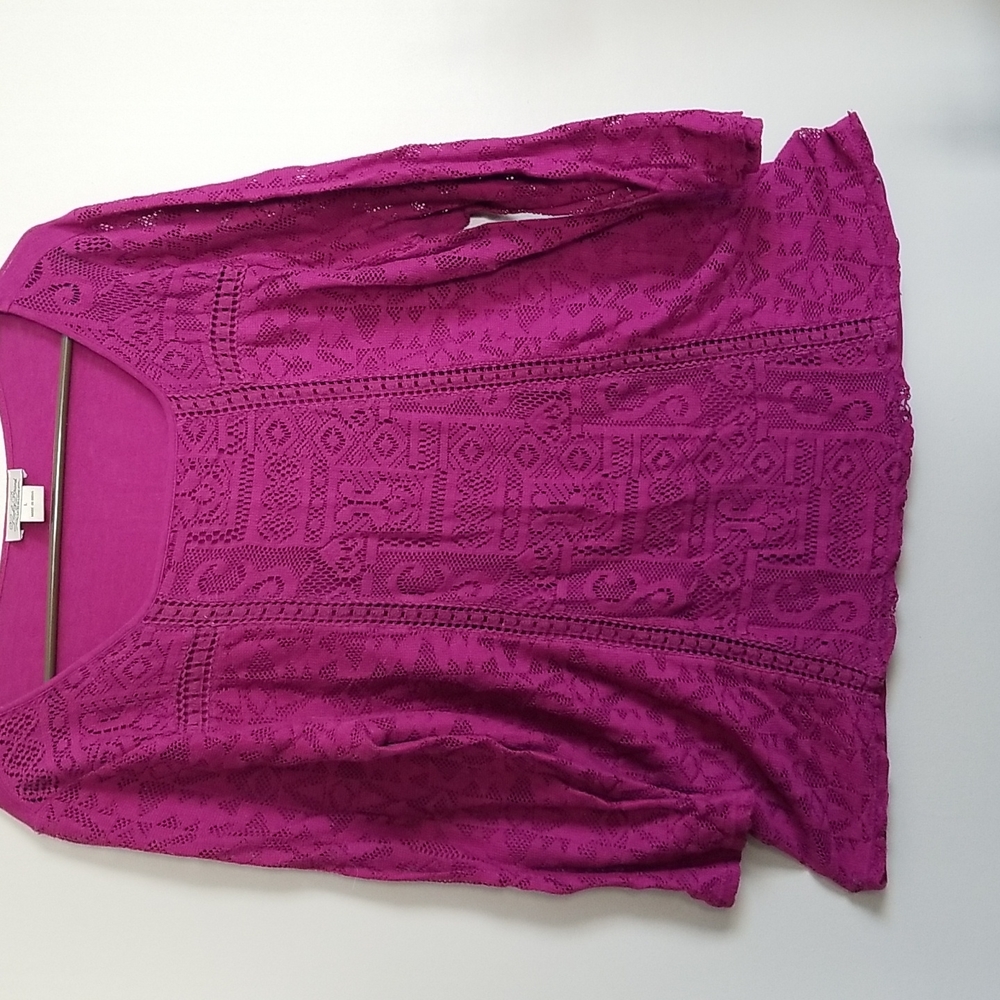Lucky Brand fushia blouse sz L